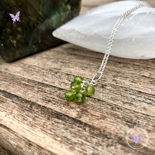 Peridot Cluster August Birthstone Necklace